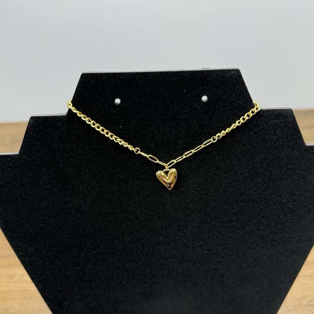 SLIDE JEWELRY 18K Gold Plated Heart‎ Bracelet Adjustable With Zirconia